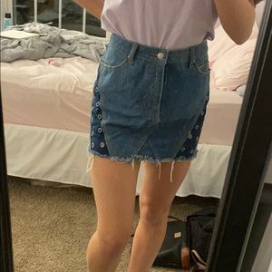 Holed Jean skirt